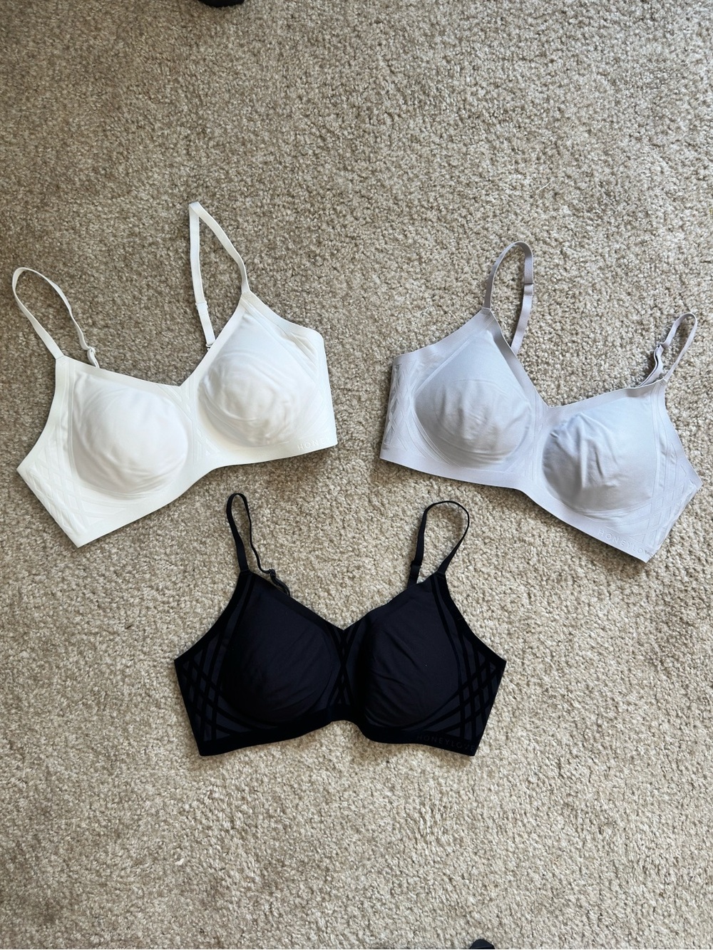 BUNDLE of 3 honeylove silhouette wireless bras